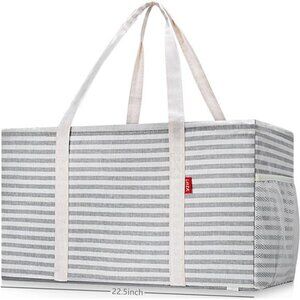 Standing Extra Large Utility Tote Bag with Metal Wire Frame and the Sides